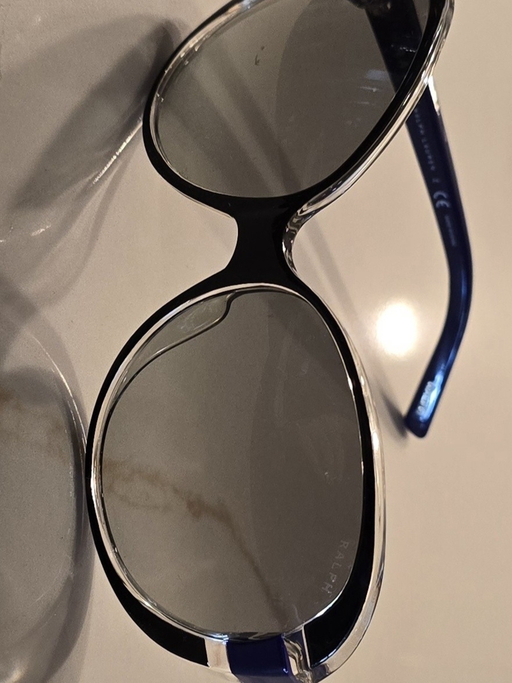 Ralph Lauren Black and Blue Oval Sunglasses